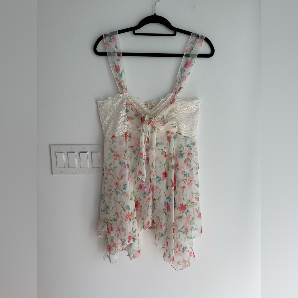Vintage Victorias‎ Secret Gold Label Floral Lace Babydoll Slip Dress Women’s L